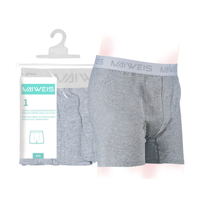 MAIWEIS Мужское нижнее белье из чистого хлопка, одиночная упаковка, серое L MAIWEIS Мужское нижнее белье из чистого хлопка, одиночная упаковка, серое L