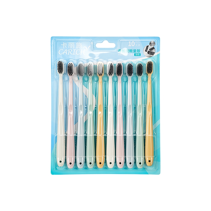 CARICH Зубная щётка с удлинённой угольной щетиной, 10 шт/уп