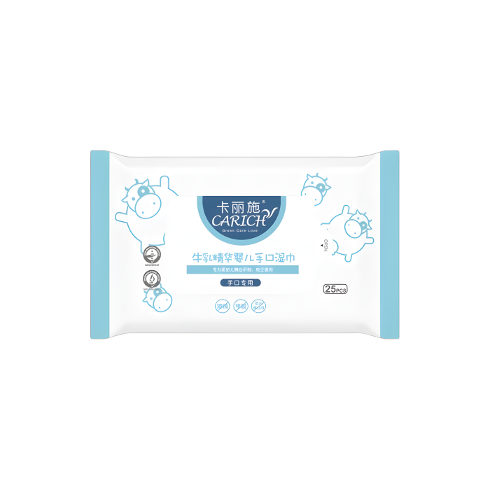 CARICH Детские влажные салфетки с экстрактом молока, 25шт
